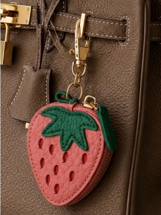 Source Unknown Handbags - Strawberry Bag Charm + Coin Purse + Keychain